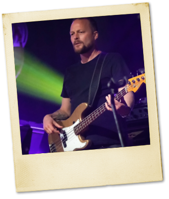 Bassist performing